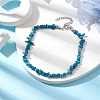 Natural Gemstone Beads Anklets AJEW-AN00583-01-4