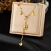 304 Stainless Steel Crystal Rhinestone & Plastic Sun Moon Star Pendant Y Necklaces for Women NJEW-G180-06G-1