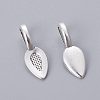 Tibetan Style Alloy Glun-on Flat Pad Bails for Pendants Making TIBEP-3348-AS-NR-1