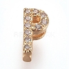 Golden Plated Brass Micro Pave Cubic Zirconia Slide Charms ZIRC-L075-61P-G-1