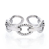 Non-Tarnish 304 Stainless Steel Oval Open Cuff Ring RJEW-N040-39-2