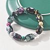 Natural Fire Crackle Agate Bead Stretch Bracelets G-P570-01C-3