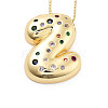 Brass Micro Pave Cubic Zirconia Letter Pendant Necklaces LS-KK-Z069-01G-Z-1