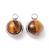 Natural Tiger Eye Charms G-K325-01P-01-2