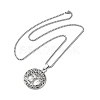 Alloy Tree of Life Pandant Necklace with Titanium Steel Box Chains NJEW-K245-007-2