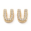 Rack Plating Brass Micro Pave Clear Cubic Zirconia Beads KK-G500-30G-U-1