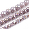 Electroplate Opaque Glass Beads Strands GLAA-T032-P10mm-AB07-4