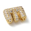 Brass Micro Pave Cubic Zirconia Beads KK-P290-61G-E-2