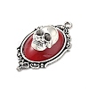 Gothic Style Oval with Skull Alloy Resin Pendants PALLOY-V007-04AS-01-2