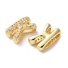 Rack Plating Brass Micro Pave Cubic Zirconia Slide Charms KK-C084-34G-K-2