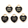 Light Gold Plated Alloy Enamel Pendants ENAM-R136-30-19-1