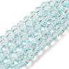 Transparent Baking Paint Glass Beads Strands DGLA-A034-T6mm-D06-1