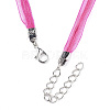 Waxed Cord and Organza Ribbon Necklace Making NCOR-T002-146-3
