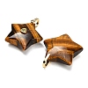 Natural Tiger Eye Pendants G-Z157-01G-A03-2