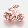 Brass Micro Pave Cubic Zirconia Charms ZIRC-E147-21RG-2