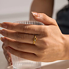 Adjustable 304 Stainless Steel with Cubic Zirconia Cuff Open Rings for Women DT5559-3