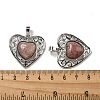 Natural Strawberry Quartz Peach Love Heart Pendants G-G158-01S-3
