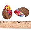 Transparent Resin & Walnut Wood Big Pendants RESI-T058-05I-4