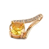 Brass Micro Pave Cubic Zirconia Pendants KK-E795-22KCG-01-2