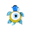 Handmade Lampwork Turtle with Evil Eye Figurine Display Decorations LAMP-N034-25-2