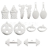 12Pcs 6 Style 201 Stainless Steel Pendants STAS-UN0032-10-1