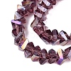 Electroplate Transparent Glass Beads Strands EGLA-Q139-01A-A15-3