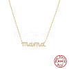 Cubic Zirconia Word Mama Pendant Necklace IZ4490-1