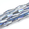 Electroplated Glass Beads Strands EGLA-S174-06F-1