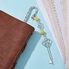 Mother's Day Key & Infinity Love Heart Pendant Bookmark with Natural Malaysia Jade AJEW-JK00259-03-2