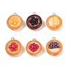 Egg Tart Resin Pendants RESI-Z034-02P-1