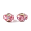 Lampwork & Brass Core European Beads LAMP-P019-01P-14-1