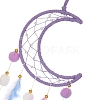 Woven Net/Web with Feather Hanging Suncatchers HJEW-F024-03B-3