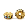 Brass Rhinestone Spacer Beads RB-A014-L6mm-28G-3