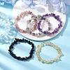 12 Constellation Natural Mixed Gemstone Chip Beaded Stretch Bracelets Sets for Women Men BJEW-JB10264-02-5