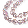 Electroplate Transparent Glass Beads Strands EGLA-N002-26-C01-3