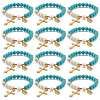 Synthetic Turquoise Round Beaded Stretch Bracelet BJEW-PH01531-02-1