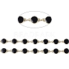 Handmade Alloy Enamel Flat Round Link Chains ENAM-F138-03D-RS-2