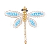 Glass Seed Beaded Dragonfly Pendants PALLOY-MZ00983-01-1