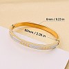 Leaf Pattern 304 Stainless Steel Hinged Bangles FS-WGBBE22-01-2