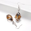 Platinum Tone Brass Rhinestone Mixed Stone Dangle Earrings EJEW-JE01702-3