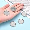 Tibetan Style Antique Silver Alloy Flat Round Pendant Cabochon Settings LS-TIBEP-M022-38AS-6