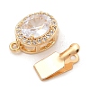 Brass Micro Pave Cubic Zirconia Box Clasps KK-C080-12G-01-2
