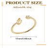 1Pc Letter Brass Rhinestone Open Cuff Rings for Women AJEW-LP0004-47E-G-2