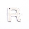 Tarnish Resistant 304 Stainless Steel Letter Charms X-STAS-O072-R-1