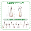 28Pcs 14 Style Glass European Dangle Charms PALLOY-WR00020-2