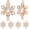 10Pcs Brass Micro Pave Clear Cubic Zirconia Connector Charms ZIRC-BBC0002-86A-1