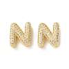Rack Plating Brass Micro Pave Cubic Zirconia Slide Charms KK-C084-34G-N-1