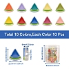 Craftdady 100Pcs 10 Colors Transparent Enamel Acrylic Beads TACR-CD0001-10-3