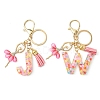 Letter A~Z Transparent Glitter Resin Pendant Keychains KEYC-FZ00024-01-2