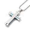 Alloy Cross Pandant Necklace with Ball Chains NJEW-K245-001A-3